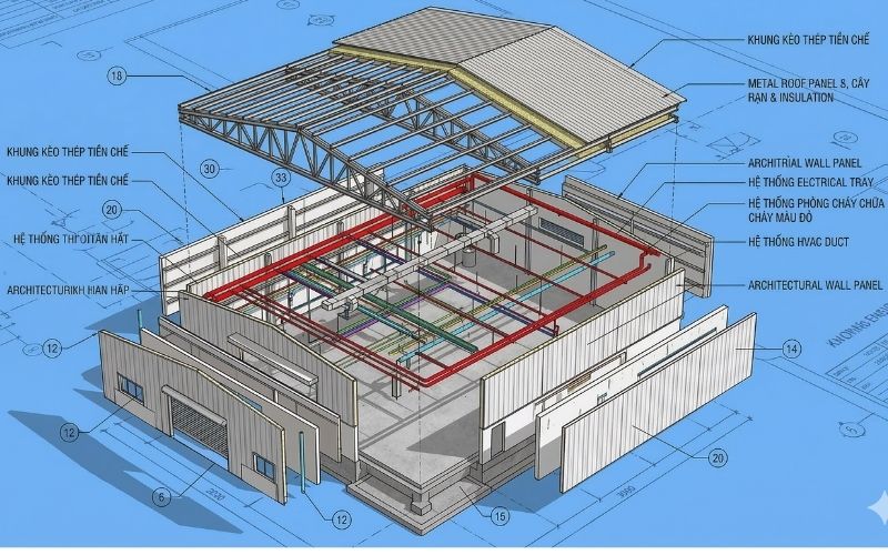 bản vẽ nhà xưởng