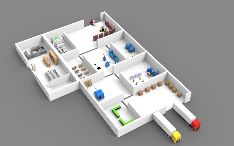 layout nhà xưởng